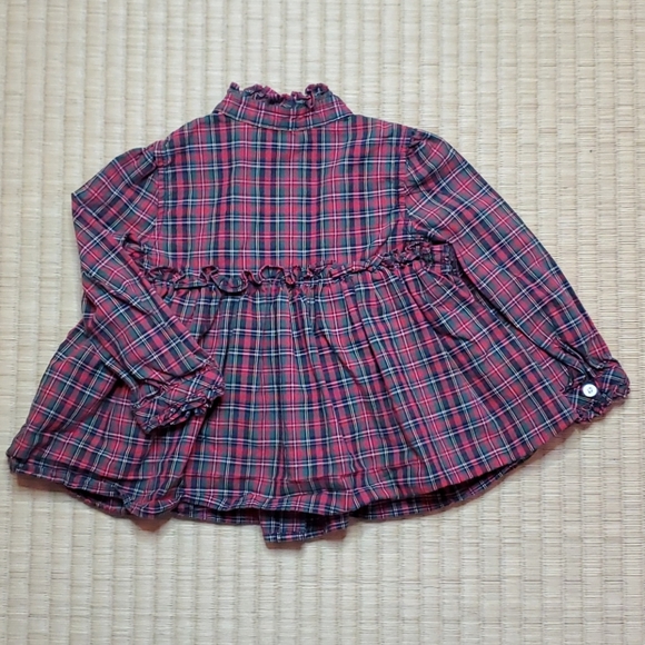 Ralph Lauren Ruffle-Collar Tartan Plaid Babydoll - Picture 2 of 5
